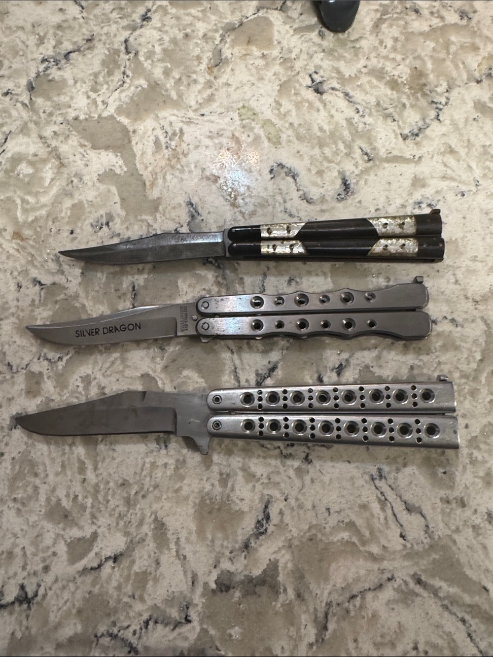 Stainless Steel Butterfly Knife - Silver 3 total